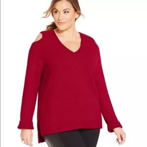 Michael Kors Plus Size Cold Shoulder Wool Sweater